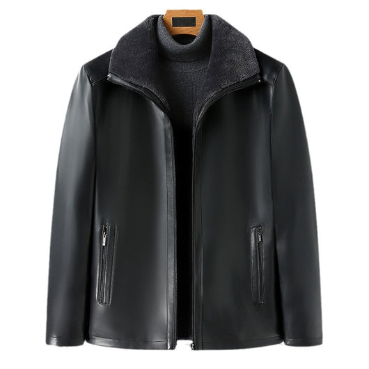 Abrigo de Cuero Premium con Cuello de Piel y Forro Polar Térmico - Image 4