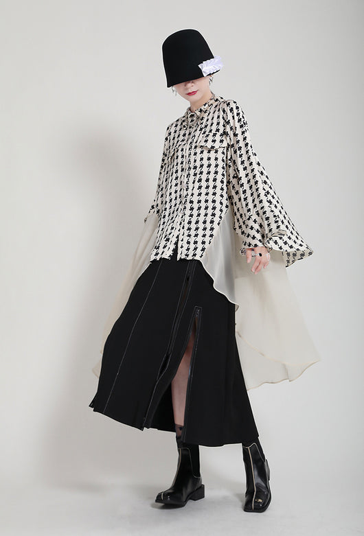 Vestido Camisero Estampado con Mangas Acampanadas Efecto Dos Piezas - Image 18