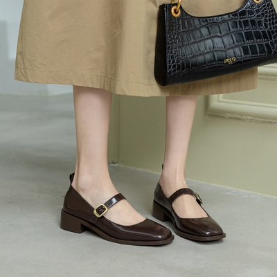 Zapatos Planos de Punta Cuadrada con Botones para Mujer - Image 16