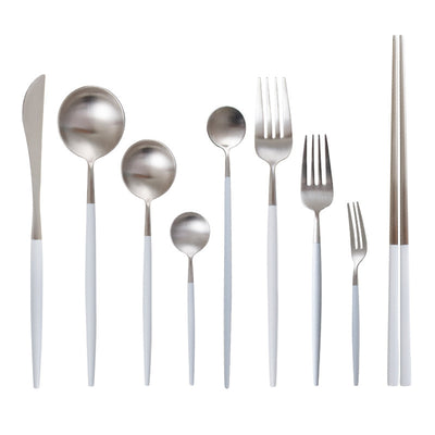 Cubiertos de Plata OUDING - Cuchara de Acero Inoxidable 304 para Mesa Occidental