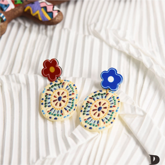 Aretes de Resina Coloridos con Estilo Declarativo para Mujer