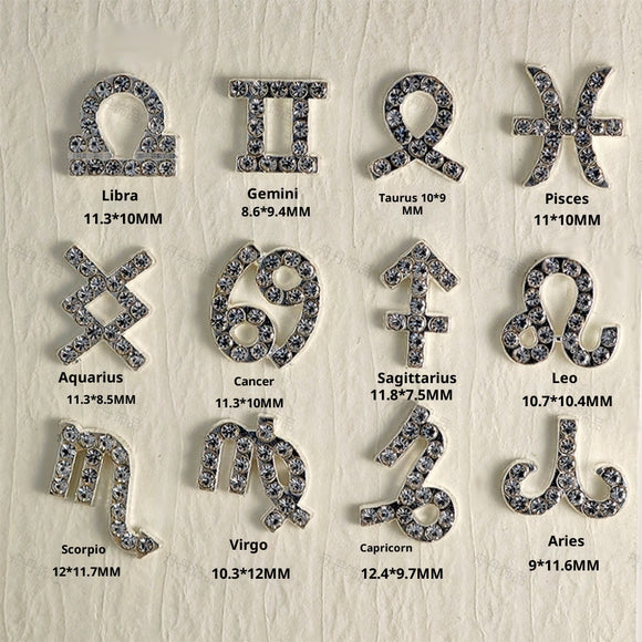 Accesorios de Uñas Astrológicos con Diamantes Incrustados
