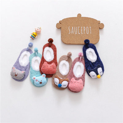Calcetines Antideslizantes con Diseño de Muñecos 3D para Primavera y Otoño