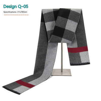 Bufanda de Invierno Rayada en Cashmira Artificial para Hombre - Image 5