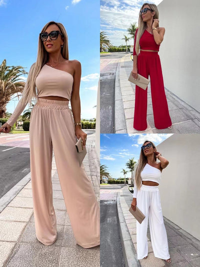Traje Casual Asimétrico para Mujer con Manga Larga