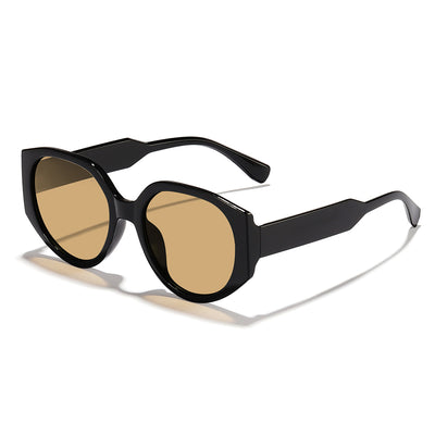 Coffee frame polygon sunglasses with brown gradient lenses on a white background. - Image 4