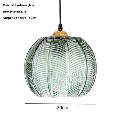 Lámpara Colgante de Cristal con Patrón de Hojas para Dormitorio - Image 6