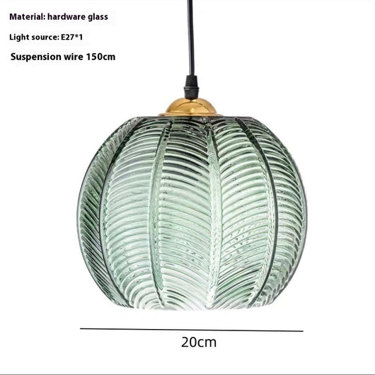 Lámpara Colgante de Cristal con Patrón de Hojas para Dormitorio - Image 6