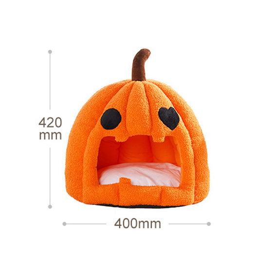 Cama Cálida Tipo Calabaza para Gatos y Perros - Diseño Semicerrado - Image 7