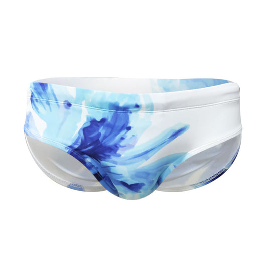 Shorts de Baño Triangulares Estilo Tinta China con Lirios Azules - Image 2