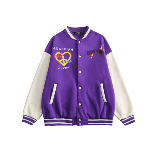 Chaqueta Deportiva Estilo Béisbol Mujer Suelta Fleece Urbana - Image 6