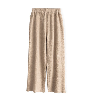 Pantalón Ancho de Lana Tejida con Caída Elegante para Mujer - Image 34