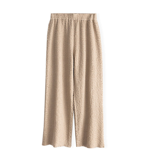 Pantalón Ancho de Lana Tejida con Caída Elegante para Mujer - Image 34