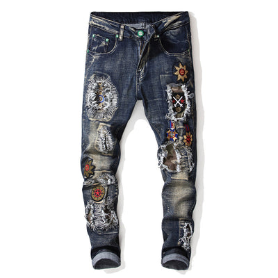 Jeans Retro con Bordados y Roturas Desgarradas - Image 7