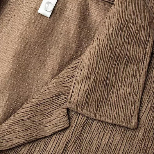 Camisa Manga Larga Cuello Cubano con Pliegues para Hombre - Image 4