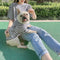 Playera Modal a Rayas para Padres e Hijos con Mascotas