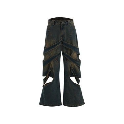 Jeans Desgastados con Efecto 3D y Detalles Calados - Image 9