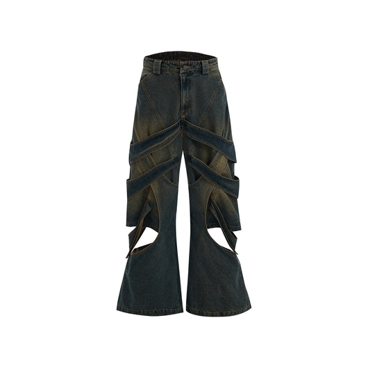 Jeans Desgastados con Efecto 3D y Detalles Calados - Image 9