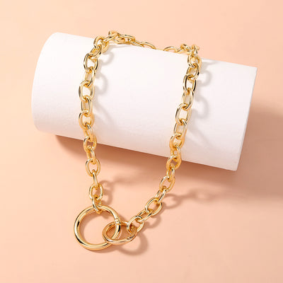 Collar Choker Círculo Doble Punk Exagerado - Diseño Minimalista Audaz - Image 5