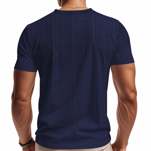 Camiseta Hombre Bambú Lino Artificial Suelta Transpirable Cuello V Manga Corta - Image 20