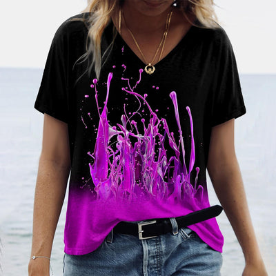 Blusa Cuello V con Estampado Abstracto para Mujer - Image 6