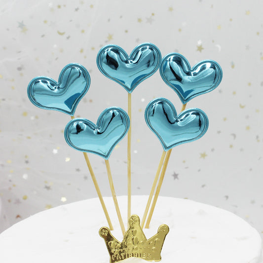 Pack de 5 Enchufables Luminosos de Corona Pentagrama Corazón Melocotón para Cumpleaños