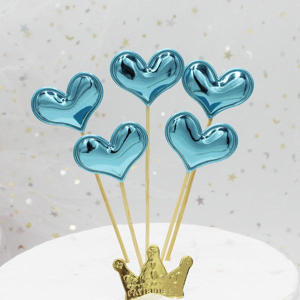 Pack de 5 Enchufables Luminosos de Corona Pentagrama Corazón Melocotón para Cumpleaños