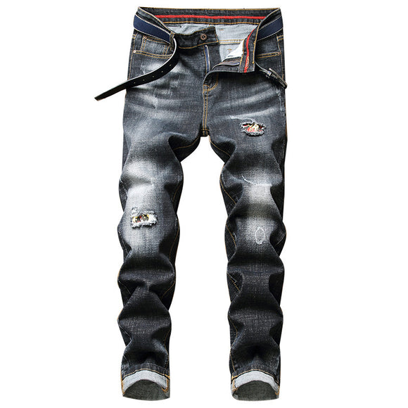 Pantalones Vaqueros Europeos de Corte Moderno para Hombre