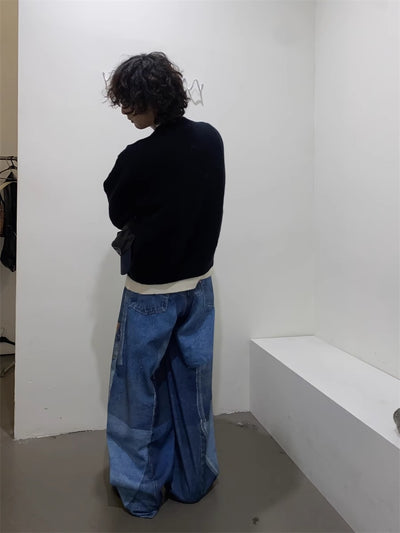 Jeans Rectos Sueltos Diseño Independiente Retro Americano para Hombre - Image 18