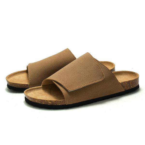 Pantuflas de Corcho y Cuero para Hombre - Sandalias Retro Cómodas