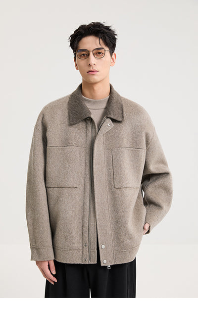 Chaqueta de Lana Doble Faz con Cuello de Lana de Cordero Premium - Image 22