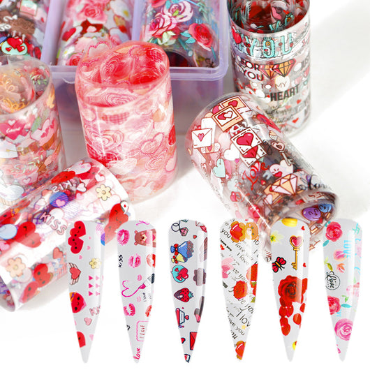 Papel Decorativo para Uñas Mariposas, Flores y Estrellas - Edición Día de Enamorados - Image 3