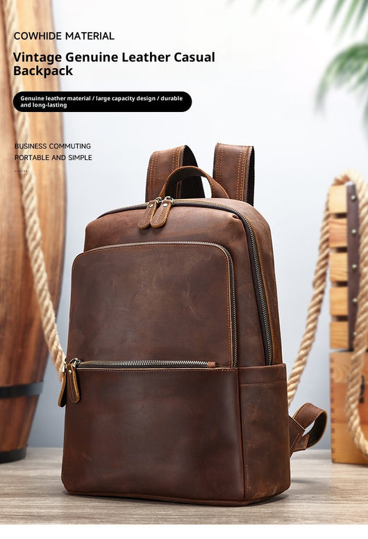 Mochila de Cuero para Hombre con Gran Capacidad - Image 6