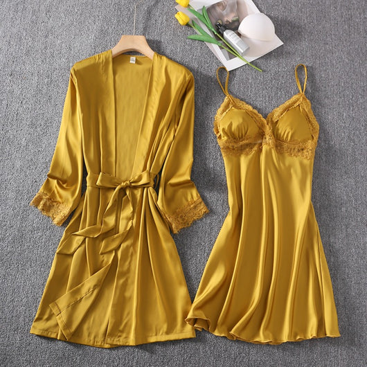 Camisón Corto Sensual con Tirante de Seda Helada y Soporte de Pecho - Image 31