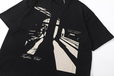 Camiseta Unisex Estampado Urbano Luz y Sombra - Cuello Redondo Manga Corta - Image 10