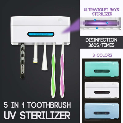 Mint green UV toothbrush sterilizer holder with a 'START' button and a display showing 'UV TOOTHBRUSH STERILIZER'. - Image 6