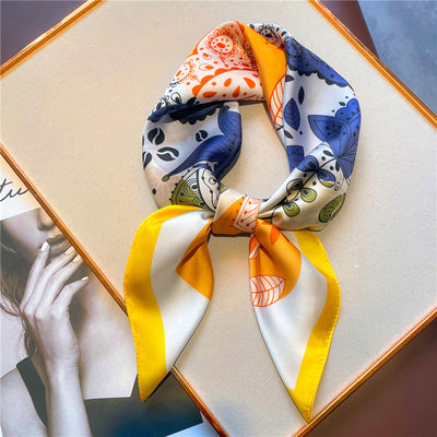 Pañuelo de Seda Estampado Multicolor para Mujer - Image 15