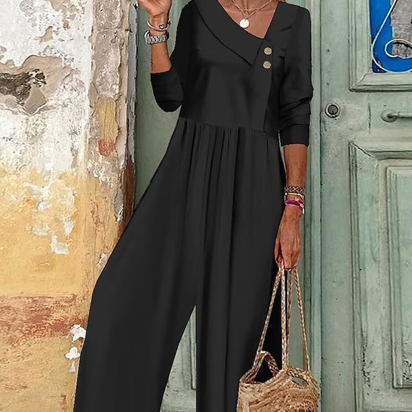 Jumpsuit de Botones para Mujer con Escote en V