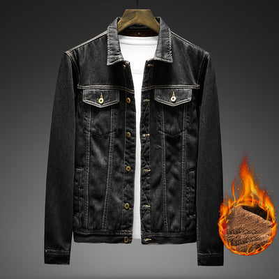 Chaqueta de Mezclilla Slim Fit en Terciopelo Grueso y Cálida para Hombre - Image 8
