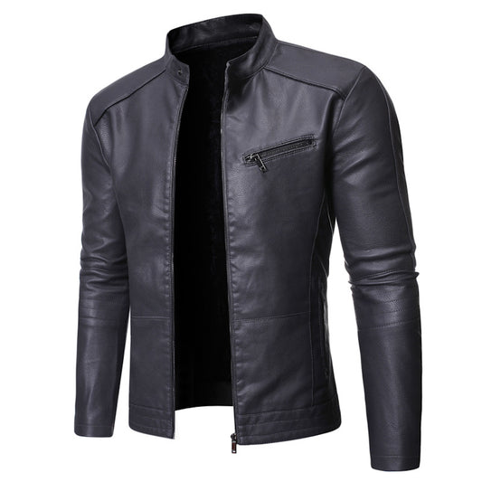 Chaqueta de Cuero para Motociclista Estilo Europeo y Americano