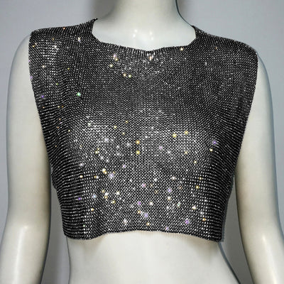 Blusa Elegante sin Mangas con Espalda Descubierta y Detalles de Cristal - Image 8