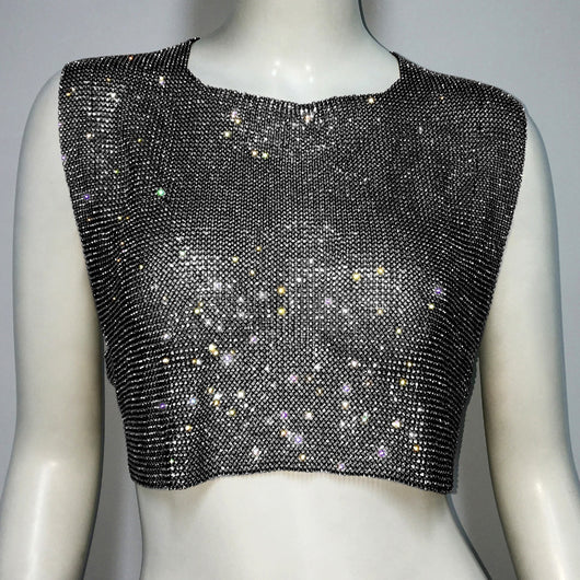 Blusa Elegante sin Mangas con Espalda Descubierta y Detalles de Cristal - Image 8