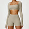 Shorts marrom de manga comprida