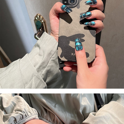 Uñas Postizas Diseño Gato Ojos de Gato Cielo Estrellado Azul con Removedor UV - Image 24