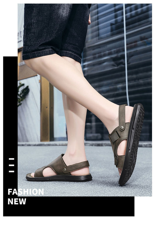 Sandalias de Cuero para Hombre con Suela Gruesa Antideslizante - Image 26