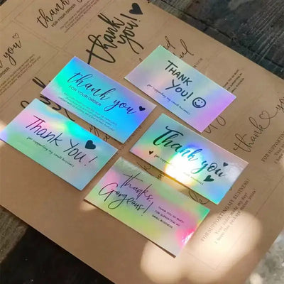 Pack 50 Tarjetas de Felicitación Holográficas Láser para Regalos - Image 3