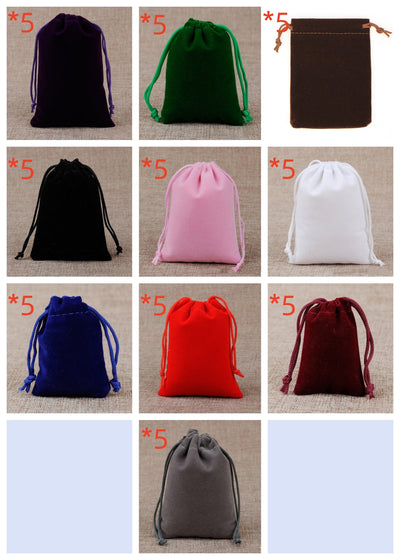Bolsas de Terciopelo Negro con Cordón para Joyas y Accesorios - Image 2