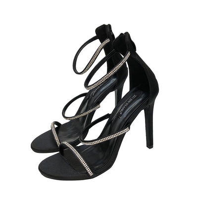 Sandalias Romanas Stiletto con Strass Cruzado - Tacón Ultra Alto Sexy - Image 4