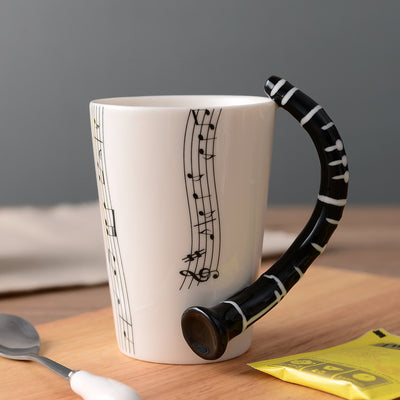 Taza de Cerámica con Asa de Saxofón y Notas Musicales - Image 21