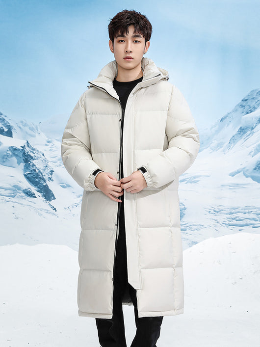 Abrigo Largo de Plumón de Pato Blanco para Hombre - Chaqueta Térmica Reforzada - Image 6